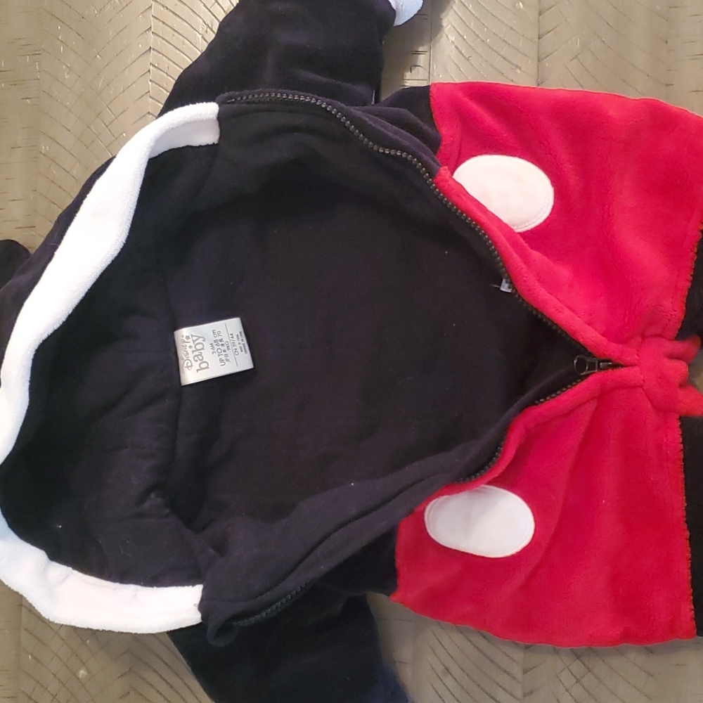 Fleece Mickey Mouse Zip Up Suit 3-6 months - Picture 7 of 7